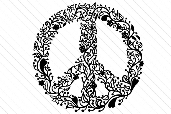 Download Floral peace sign SVG Cut file by Creative Fabrica Crafts ...