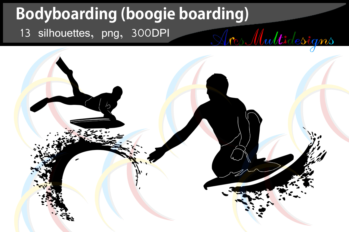 Bodyboarding Silhouette Graphic By Arcs Multidesigns Creative Fabrica