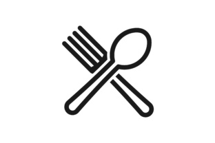 Crossed Spoon and Fork Logo Graphic by WANGS · Creative Fabrica