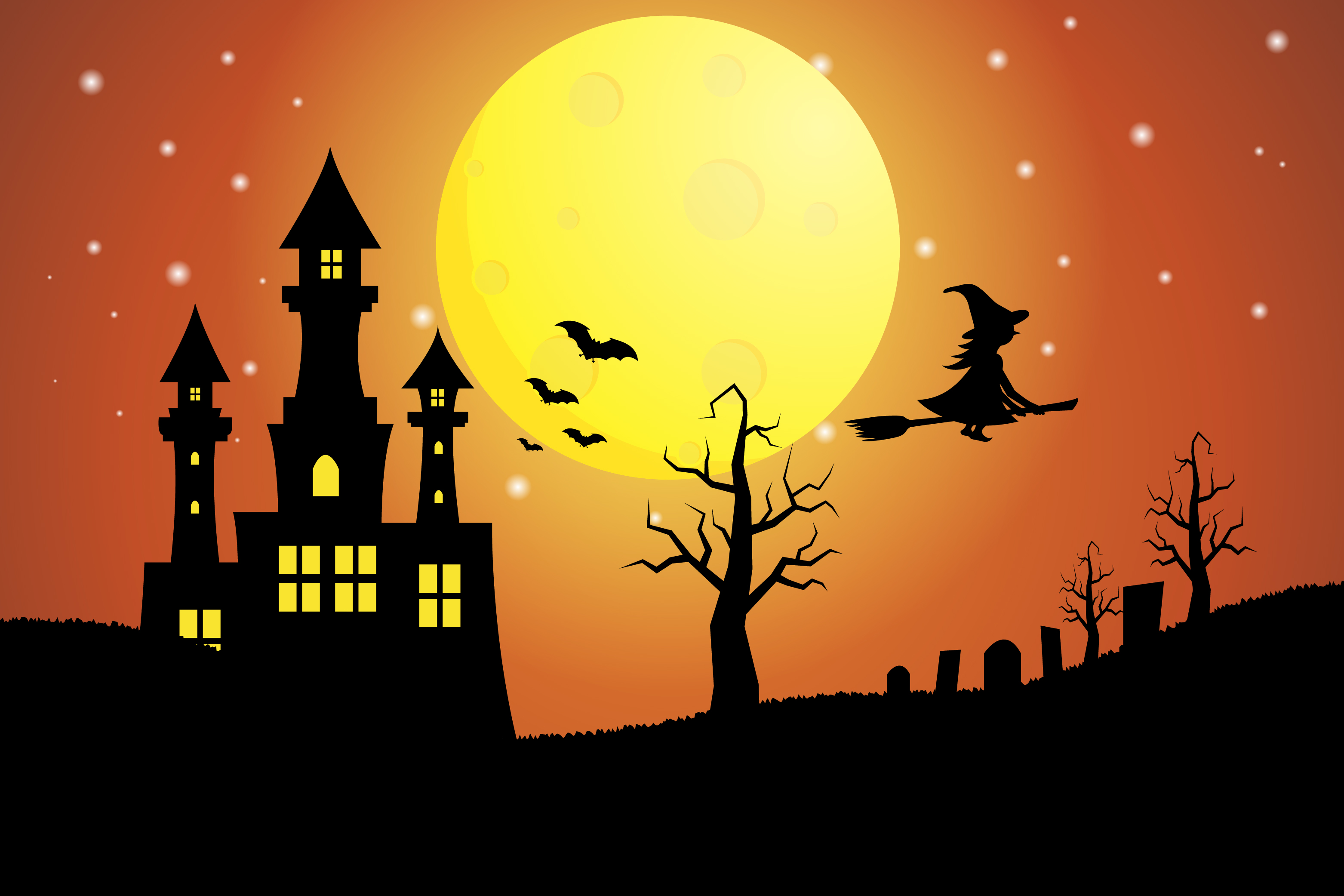 Halloween Castle Silhouette Graphic by sabavector · Creative Fabrica