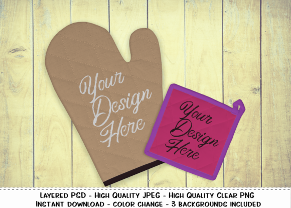 Download Pot Holder Oven Mitt Set Product Mockup Graphic By Printbeat Creative Fabrica