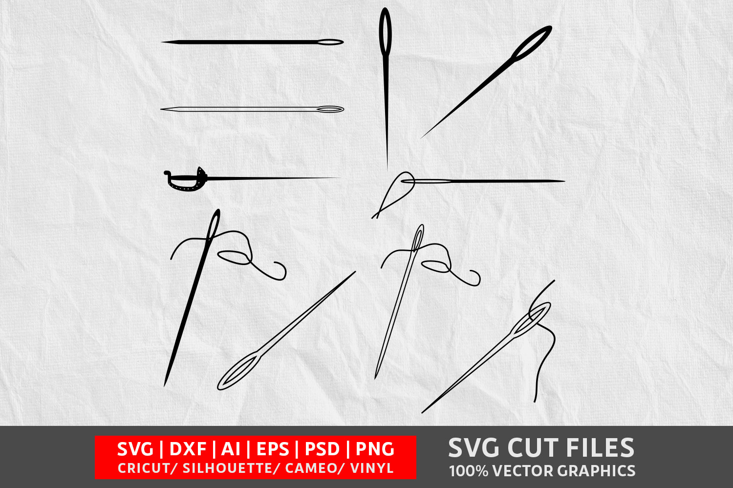 Needle & Thread SVG file for scrapbookin sewing svg cut files
