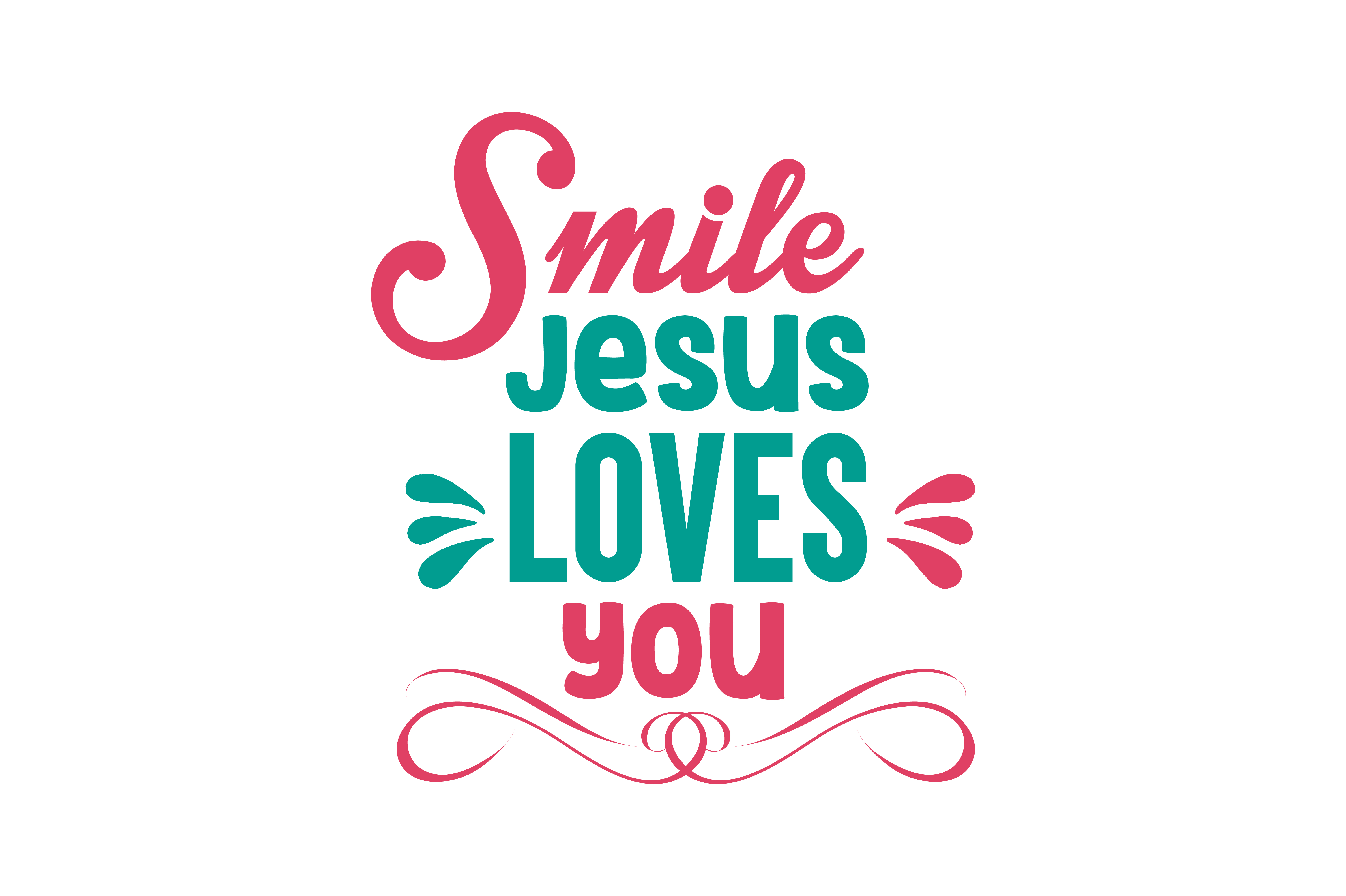Smile Jesus Loves You Quote SVG Cut Illustration par TheLucky ...