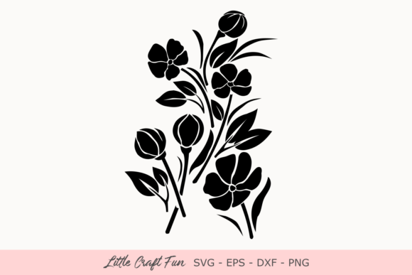 Rose Flowers Silhouette Graphic by Little Craft Fun · Creative Fabrica