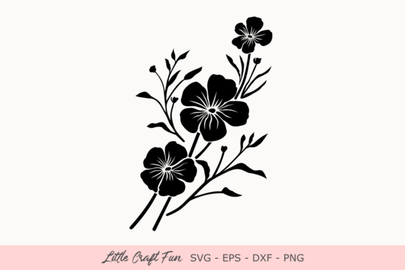 Download Flowers Silhouette Graphic By Little Craft Fun Creative Fabrica