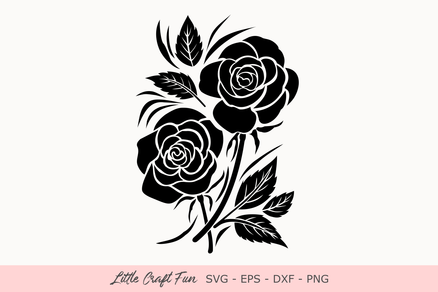 Download Rose Flowers Silhouette Svg Graphic by Little Craft Fun ...