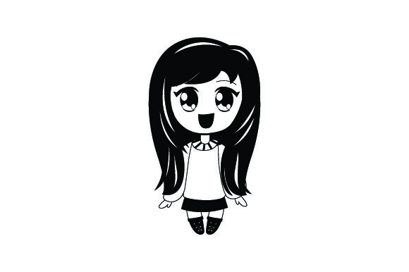 Download Chibi Anime Girl (SVG Cut file) by Creative Fabrica Crafts · Creative Fabrica