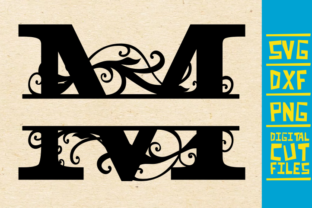 Alphabet Floral Split Monogram M Graphic by svgyeahyouknowme · Creative ...