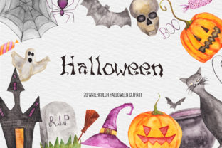 Download Watercolor Halloween Clipart Pumpkin Graphic By Bonadesigns Creative Fabrica