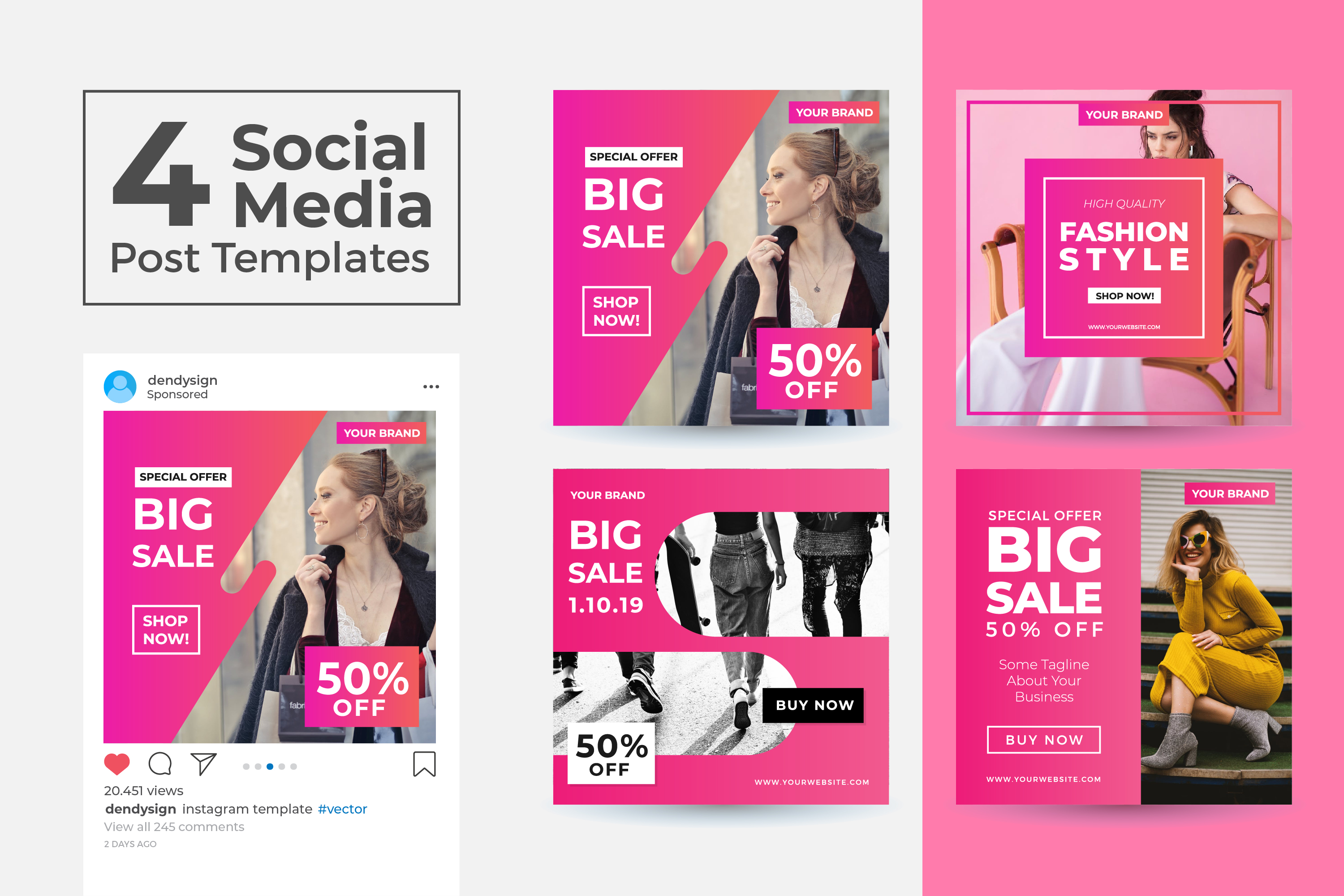 Social Media Post Template Vol 03 Graphic by dendysign · Creative Fabrica