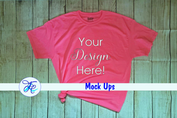 Gildan Safety Pink Mock Up Shirts Graphic by Family Creations ...