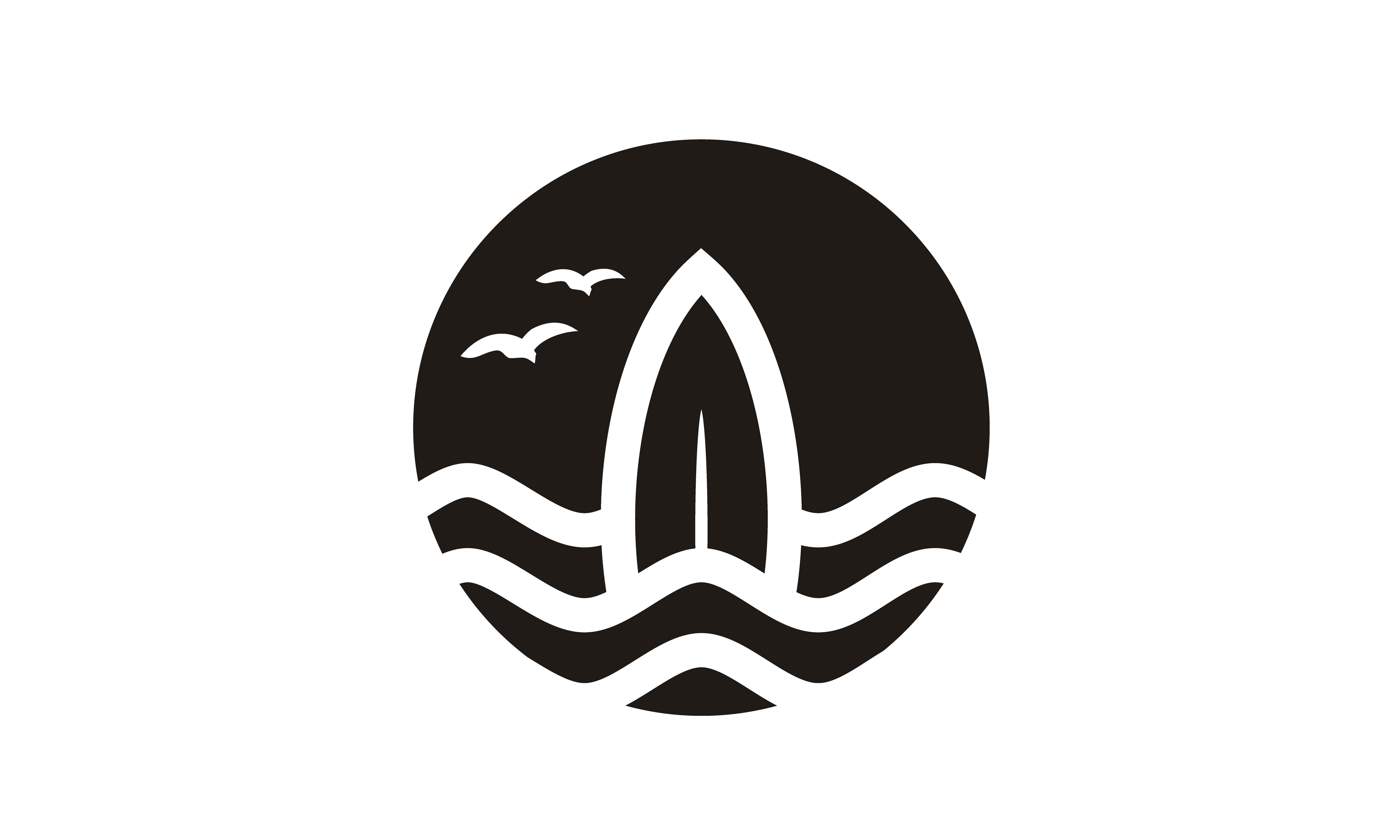 Surfboard Surf Wave Ocean Sun Birds Logo Gráfico por Enola99d ...