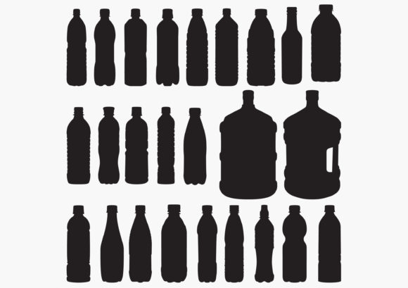 water bottle silhouette vector