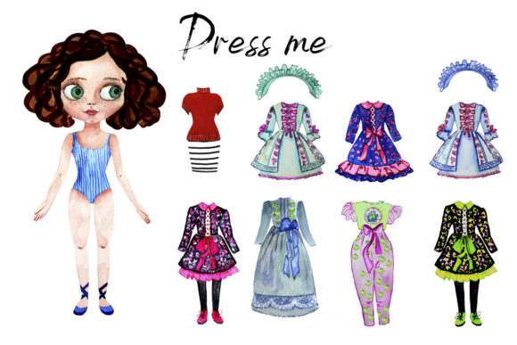 Paper Doll with Clothes for Changes Graphic by ElenaZlataArt