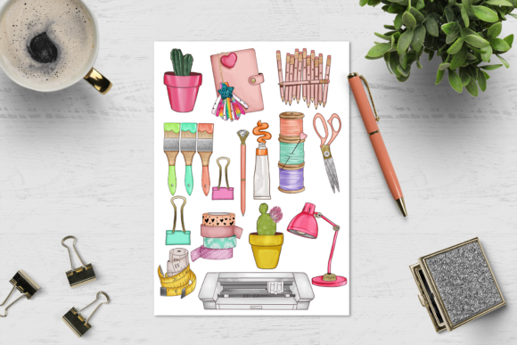 Arts and Crafts Supplies Clipart Set Graphic by draftsndoodles · Creative  Fabrica
