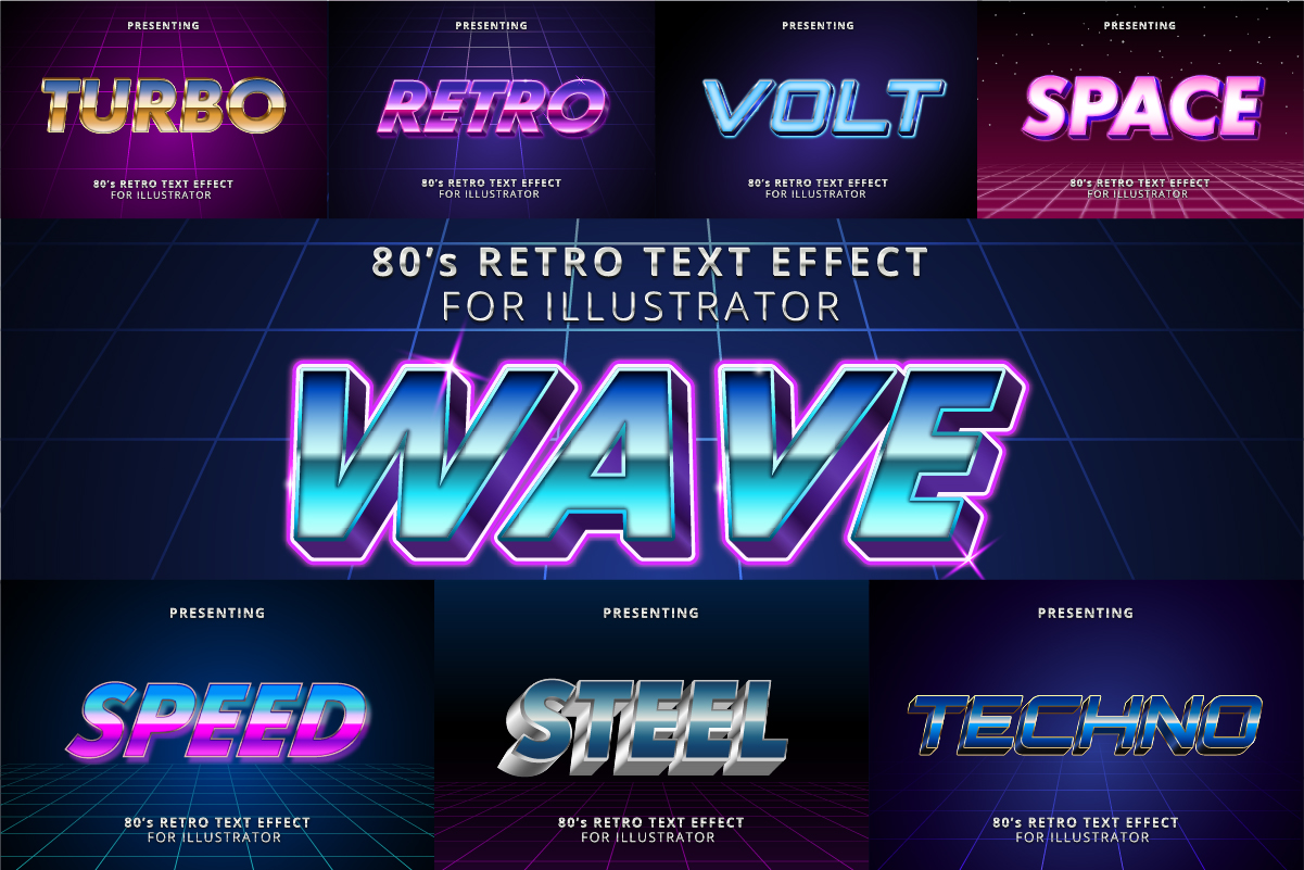 80s Text Effects For Illustrator Graphic By Farizky Studio · Creative