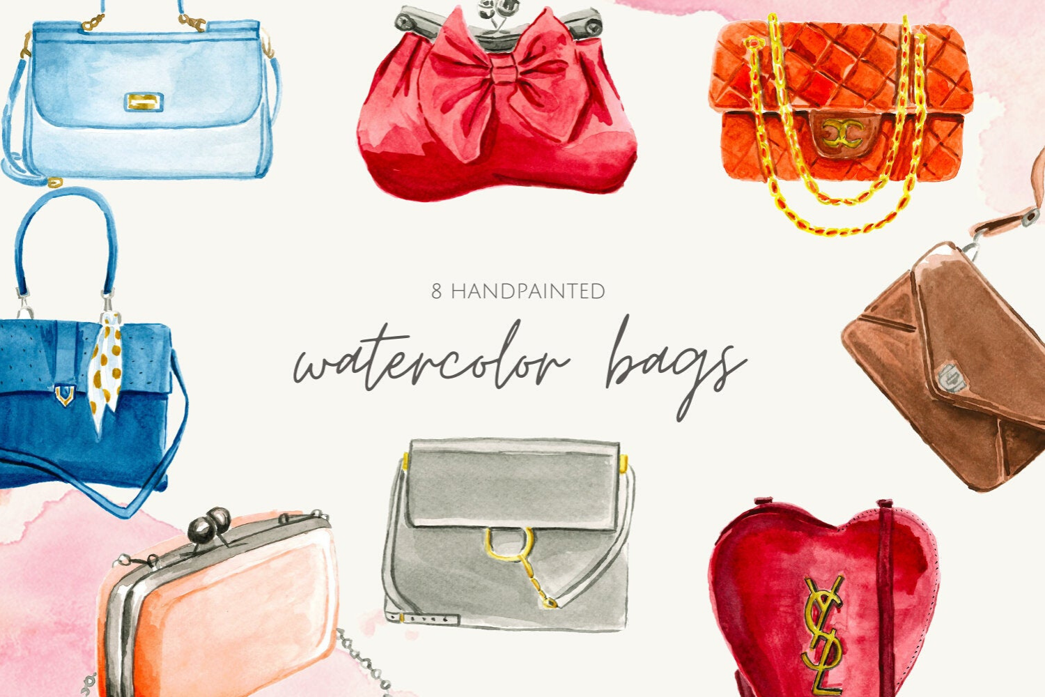 Download Watercolor Woman Bags Fashion Designs Graphic By Aneta Design Creative Fabrica PSD Mockup Templates