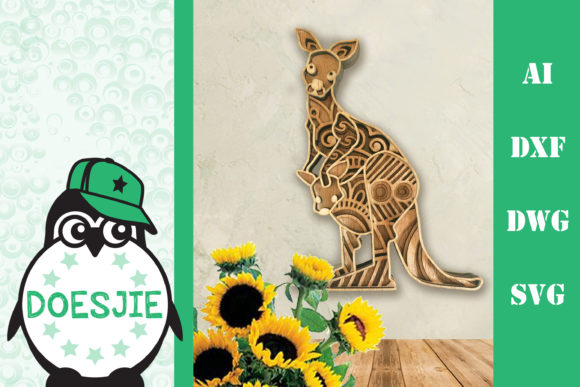 Download Multi Layer Kangaroo Mandala Animal Graphic By Doesjie Creative Fabrica