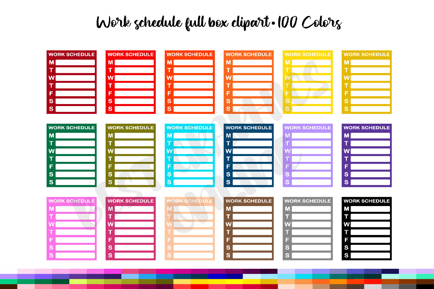 100 Work Week Schedule Full Box Planner Graphic by bestgraphicsonline ...