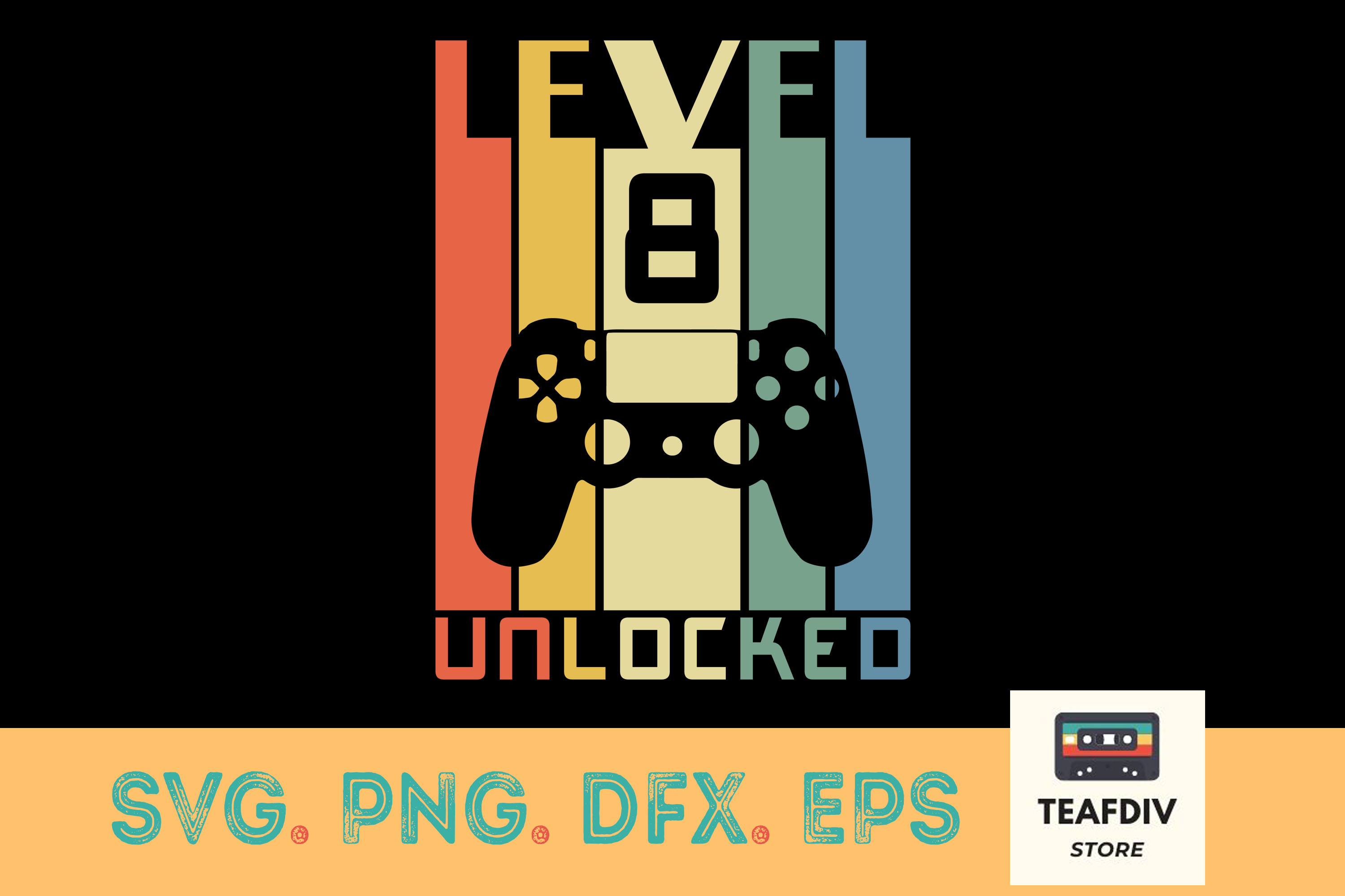 Level 8 Unlock - 8th Birthday Graphic by TeafDiv · Creative Fabrica