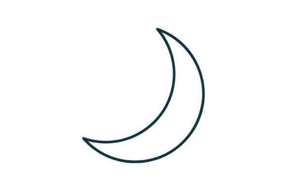 Moon line icon PNG and SVG Vector Free Download