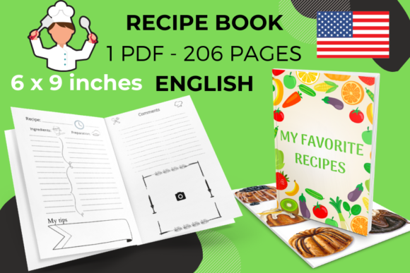 RECIPE BOOK to FILL in - 1 PDF 206 PAGES Graphic by Piqui Designs ·  Creative Fabrica