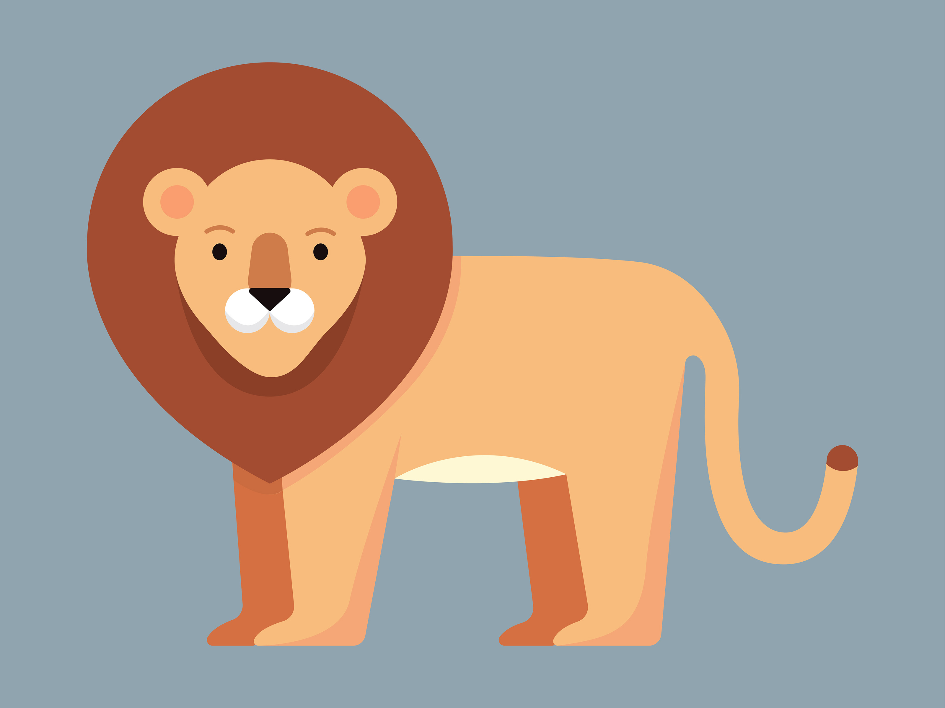 ICON ANIMAL LION with BACKGROUND Graphic by studiopayon · Creative Fabrica