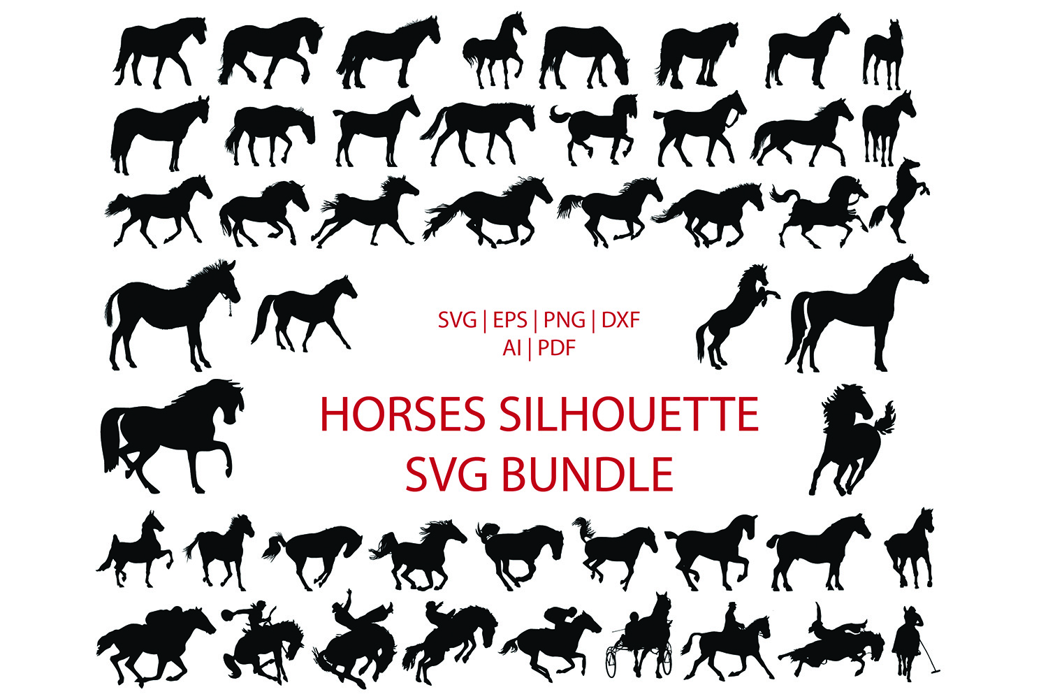Download Horse Silhouette Svg Bundle Svg File Free Svg Cut Files