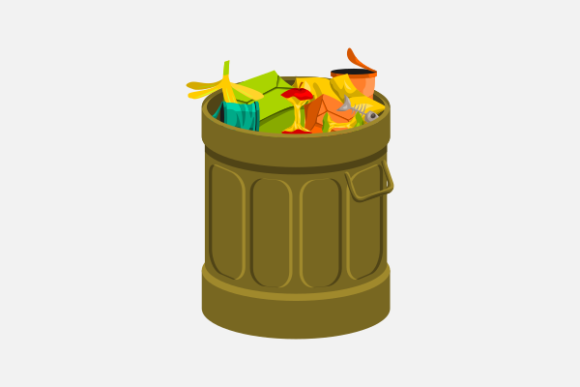 Trash Cans and Garbage Set Illustration Graphic by faqeeh · Creative Fabrica