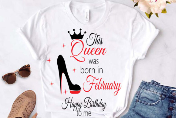 This queen was born in February .. February born girl birthday gift -  February Birthday Women - Sticker