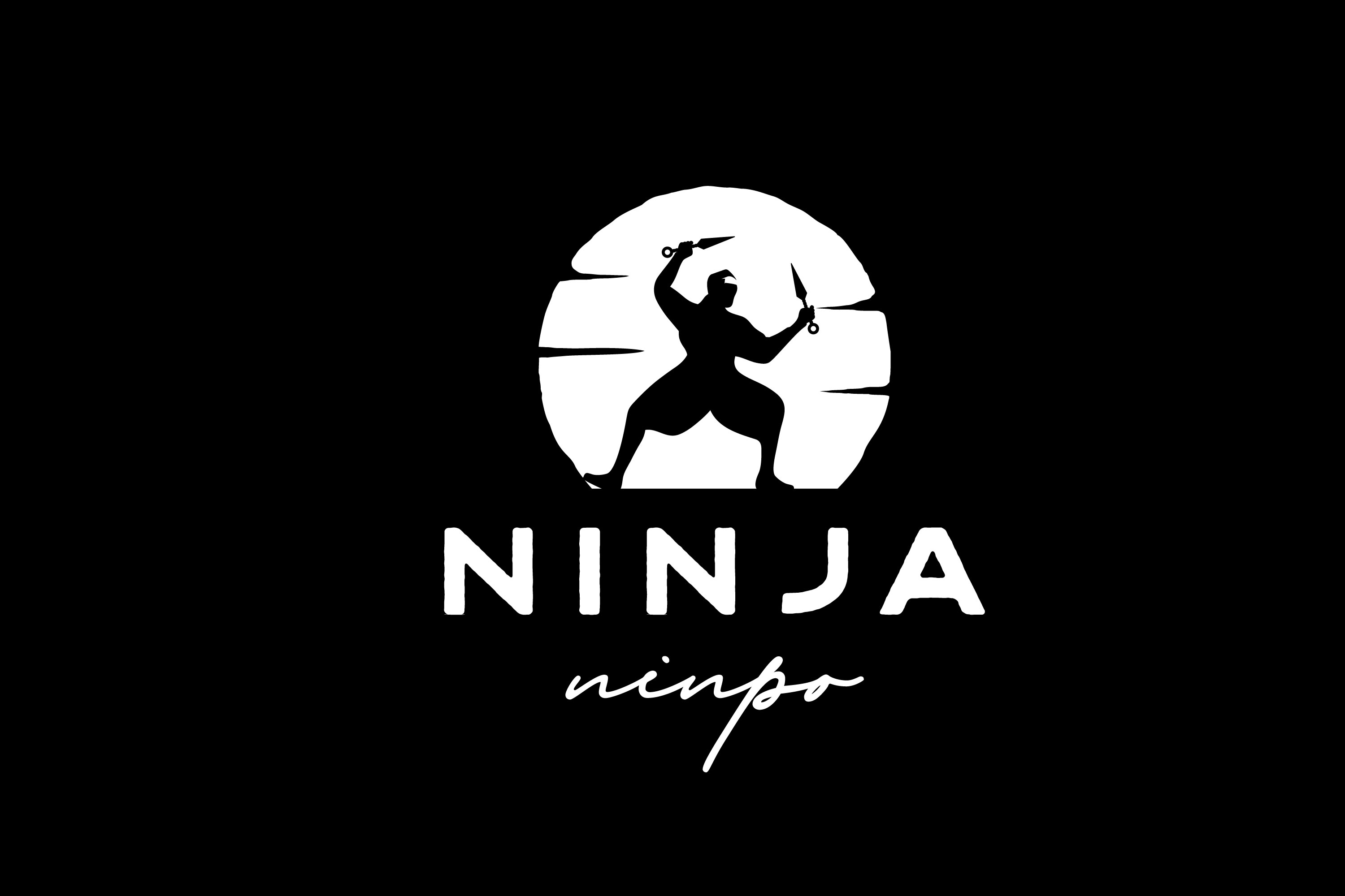 Modern Ninja Bottles Drink Logo Design Graphic by quatrovio