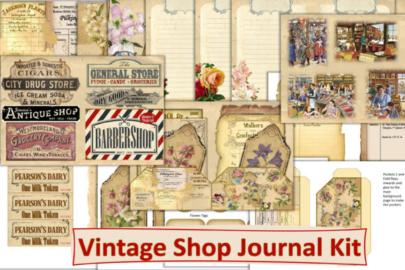 Vintage Journaling Set Printable - Explore Theme (Journaling & Scrapbooking)