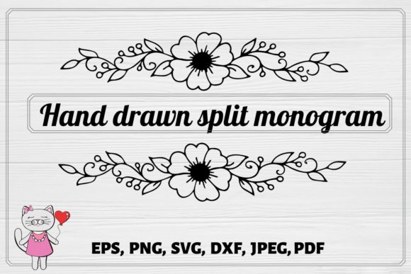 Download Split Monogram Svg Fall Svg Floral Cu Graphic By Magic World Of Design Creative Fabrica