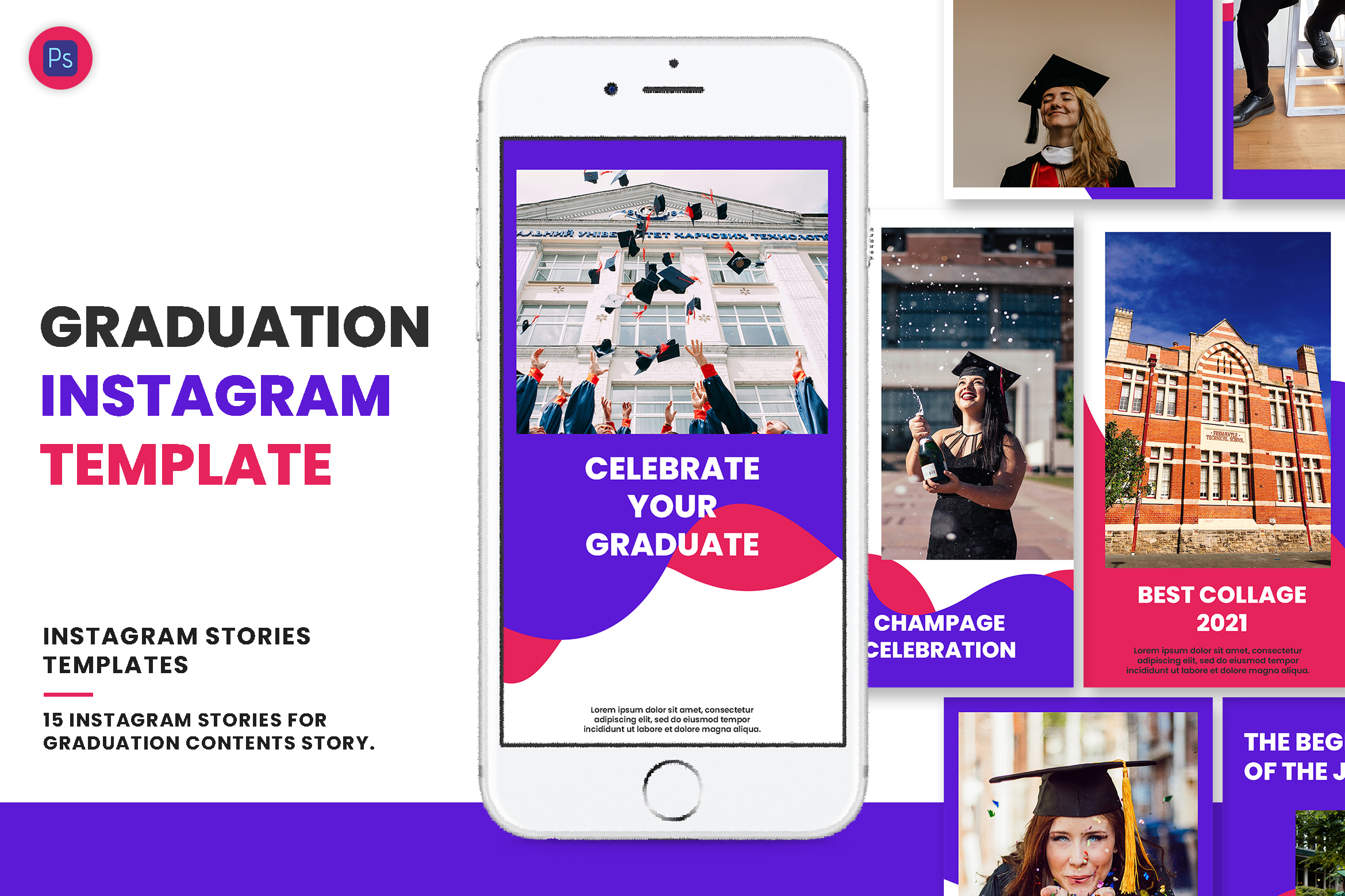 Graduation Instagram Stories Template Graphic by The1stWinner