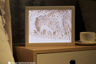 3D Shadow Box Papercut Lightbox Template Graphic by Deer store