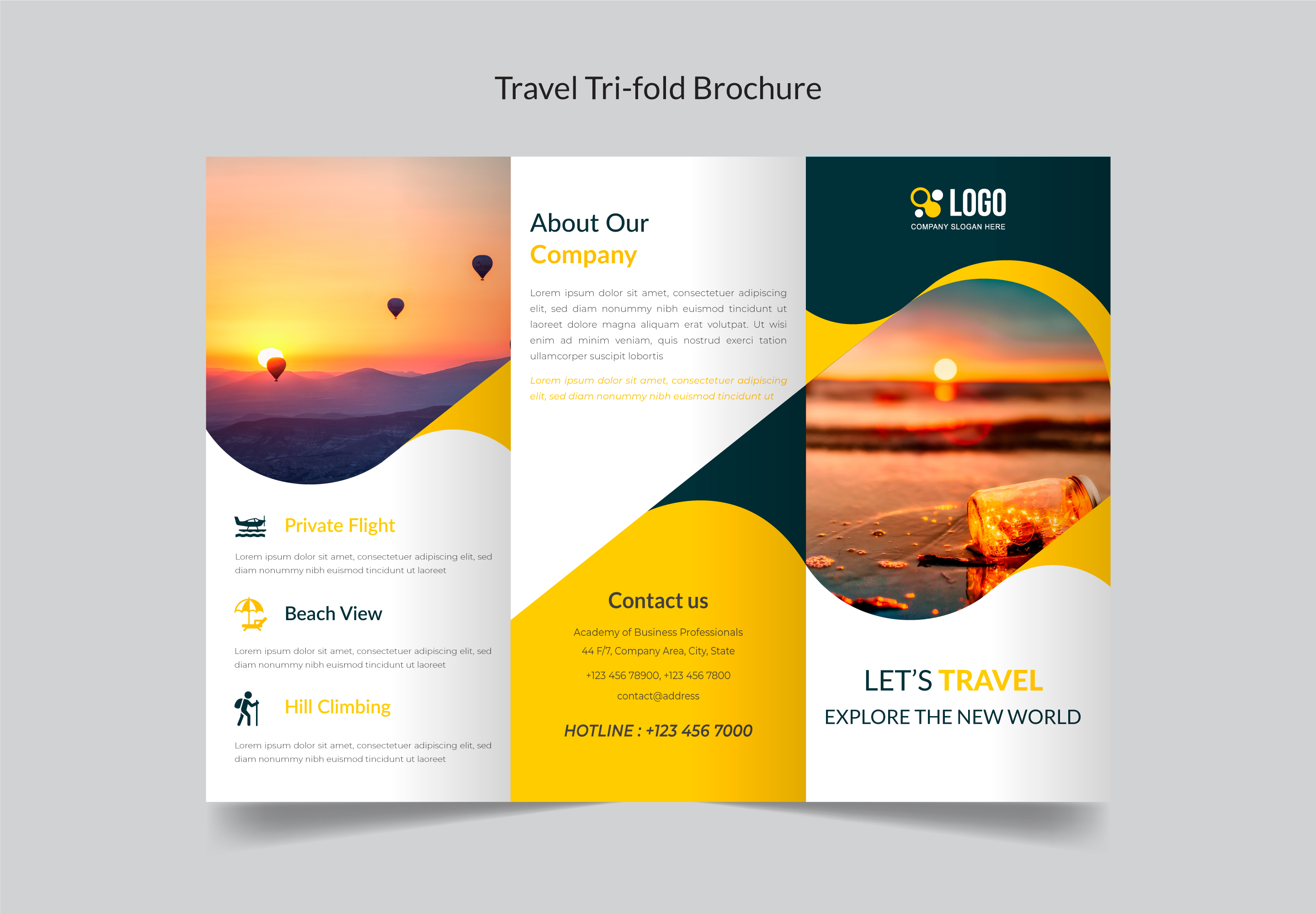 Tour And Travel Agency Tri Fold Brochure Graphics 8132913 1 