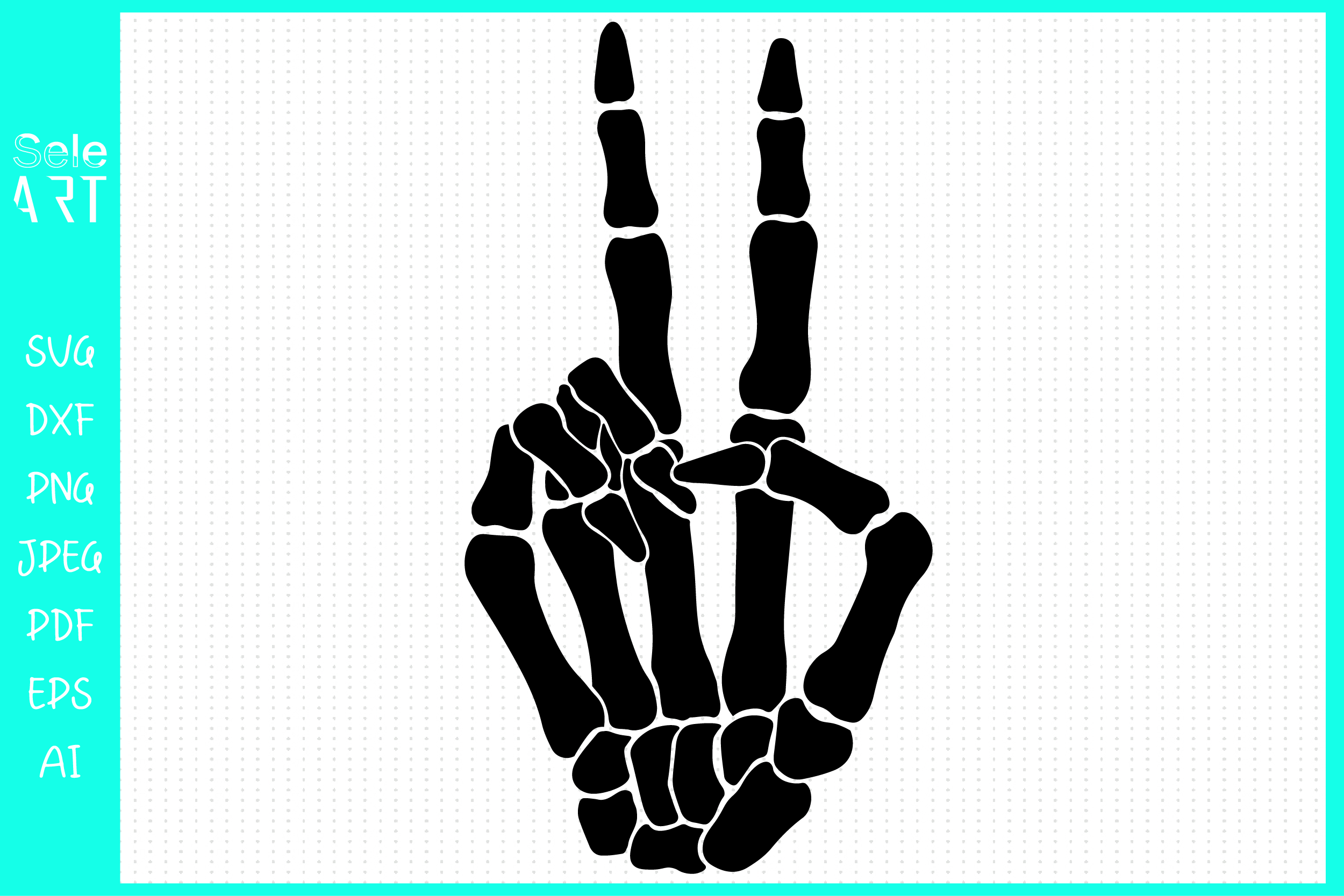Skeleton Peace Hand Graphic By Seleart Creative Fabrica