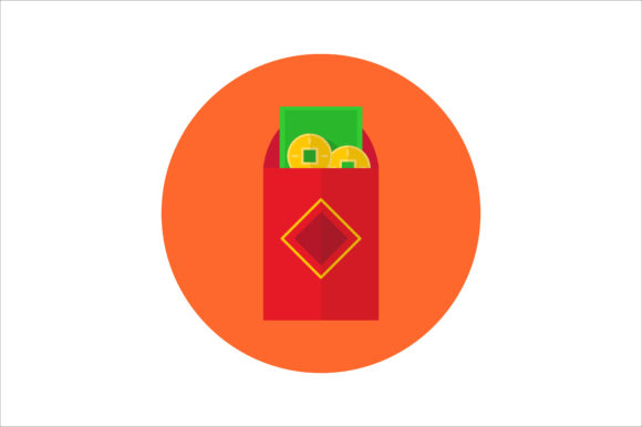 Chinese new year red envelope flat icon Royalty Free Vector