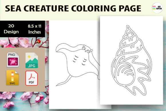 Sea Creature Coloring Page 3 - KDP Graphic by Sei Ripan · Creative Fabrica