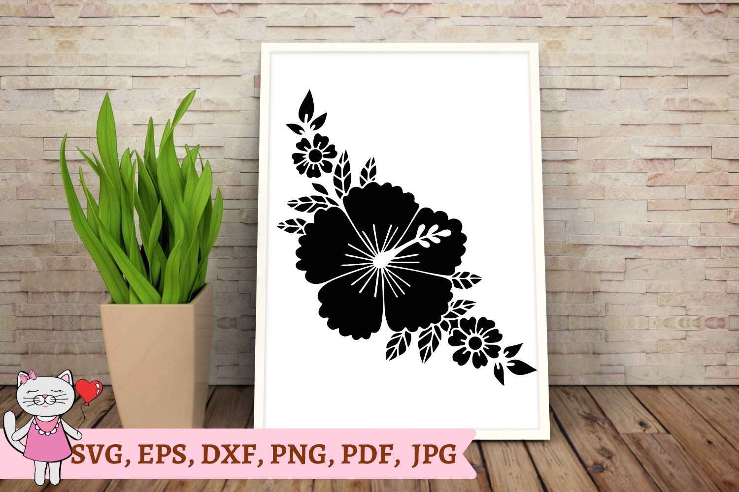 Hibiscus Silhouette Florals Svg Graphic By Magic World Of Design Creative Fabrica