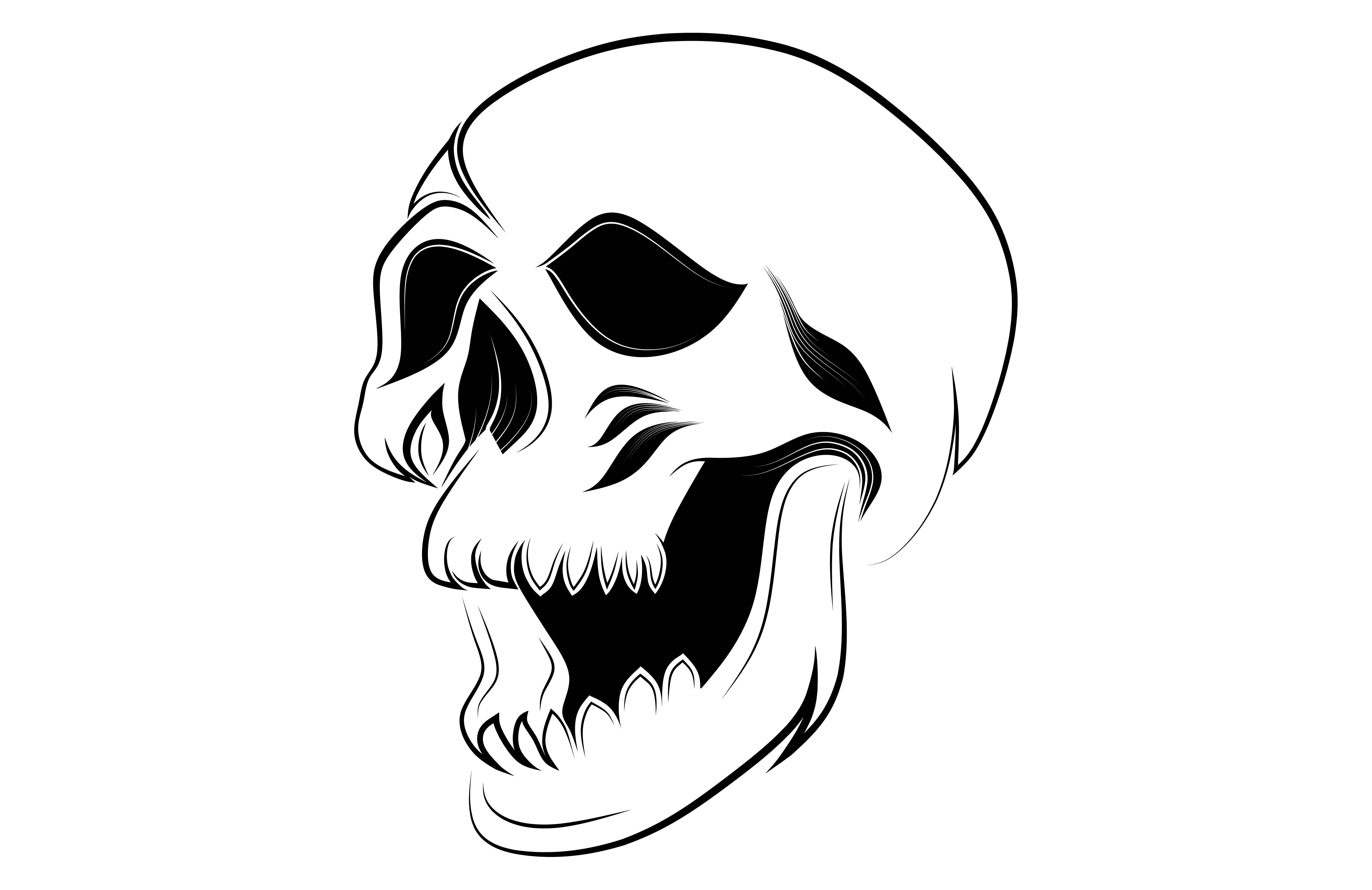 Tattoo Tribal Skull Vector Art Graphic By Etinurhayati0586 · Creative