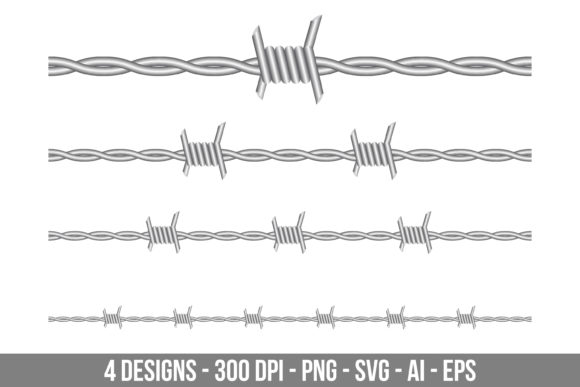 Barbed Wire Line Embroidery Design