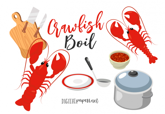 Louisiana Crawfish PNG Design Crawfish Boil Hand Drawn Digital