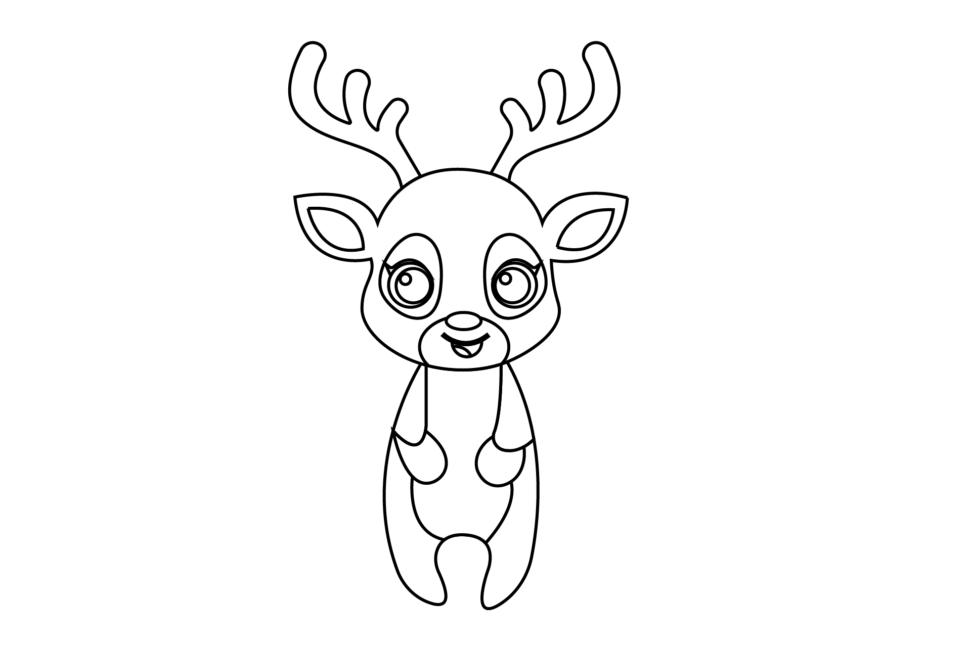 Kids Coloring Animal Deer Vector Graphic by vijackstudio · Creative Fabrica