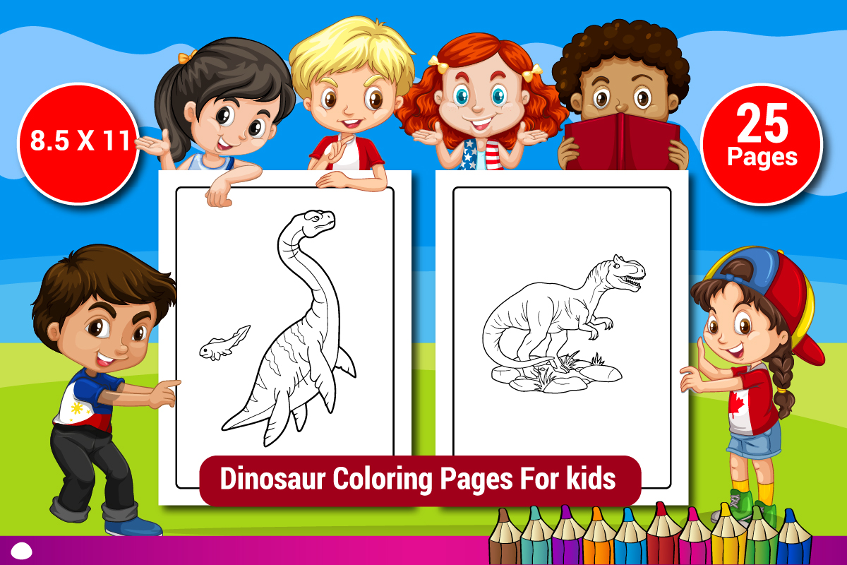 Download Dinosaur Coloring Pages For Kids Vol 2 Graphic By Sharif54 Creative Fabrica