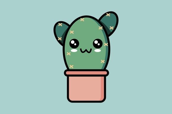 Kawaii Cute Cactus Plant Graphic by Yapivector · Creative Fabrica