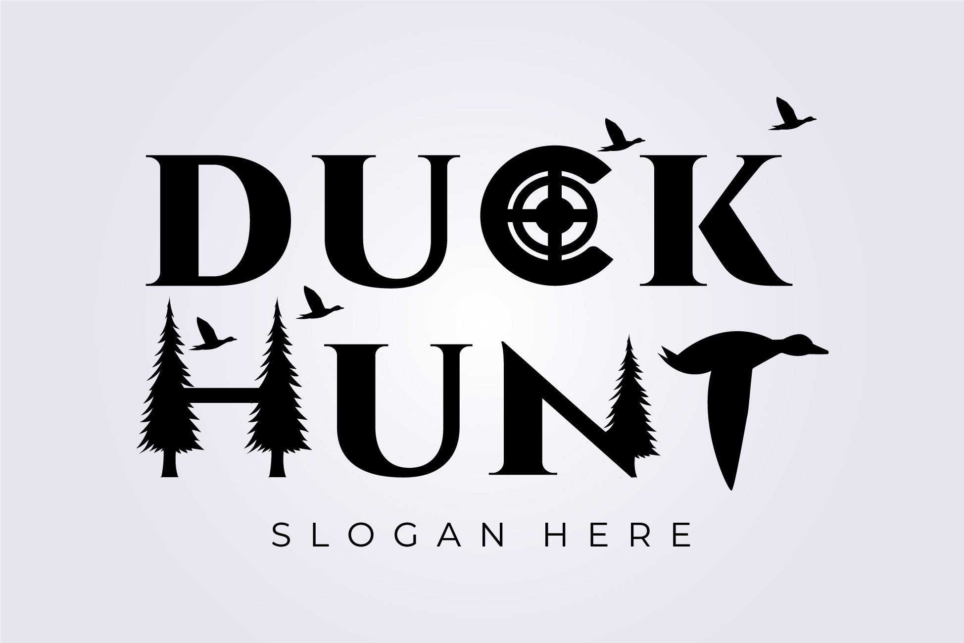 Creative Duck Hunt Letter Mark Logo Graphic by Lodzrov · Creative Fabrica