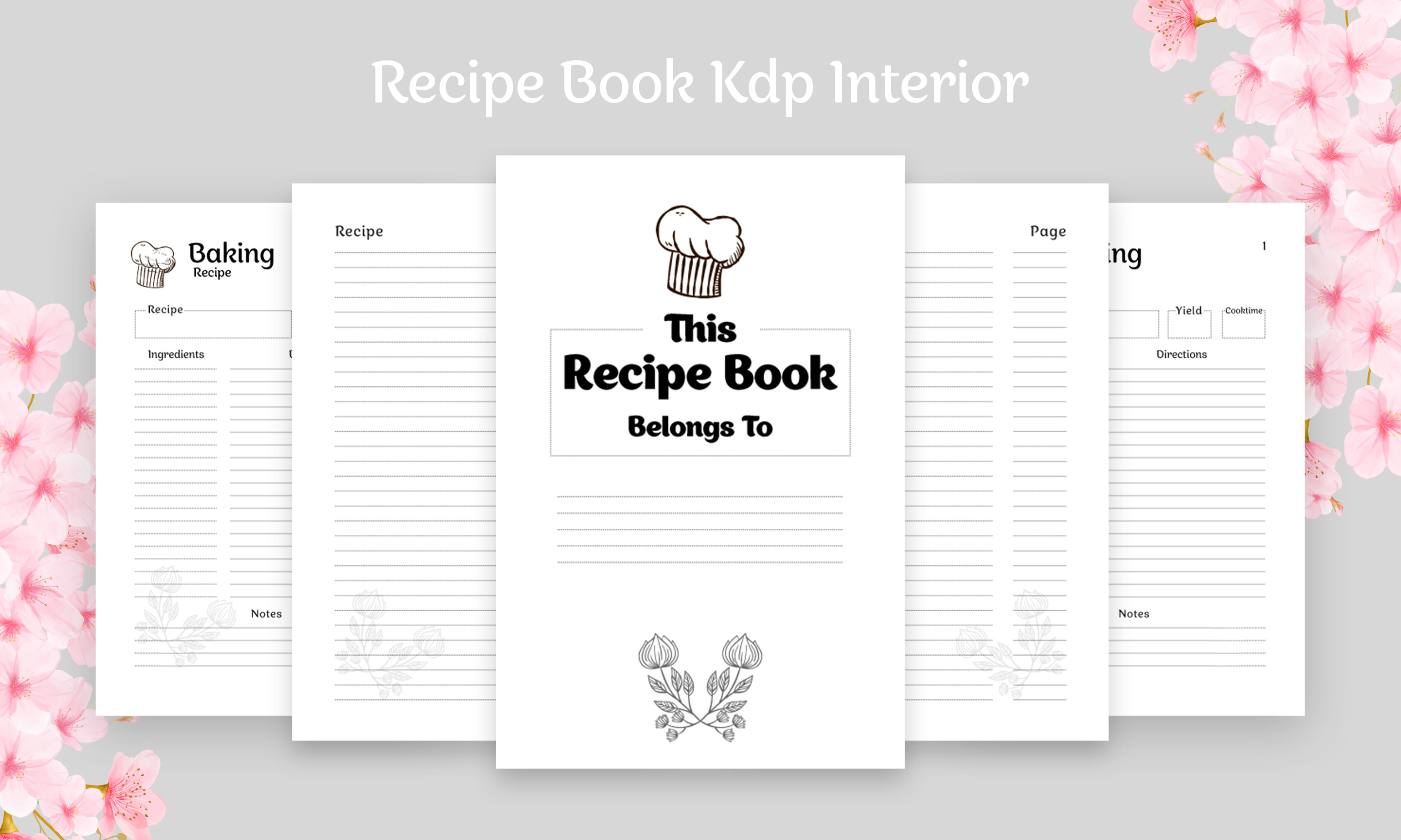 Blank Recipe Book Journal – KDP Interior Graphic by armanmojumdar49 ·  Creative Fabrica