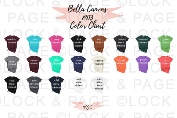 Bella Canvas 8413 Color Chart Mockup Graphic by lockandpage · Creative ...