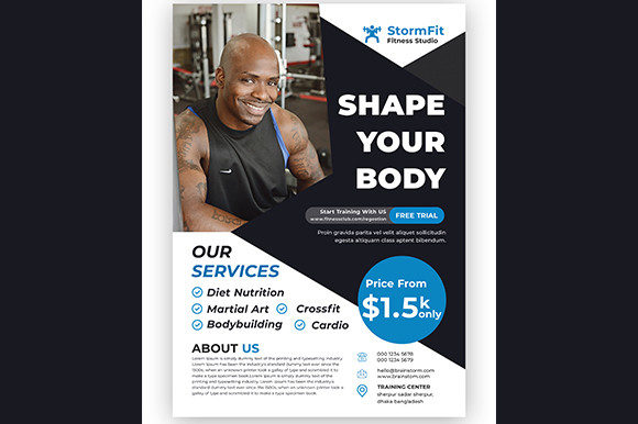 Gym / Fitness Flyer Template Graphic by Hiumorfaruk0909 · Creative Fabrica